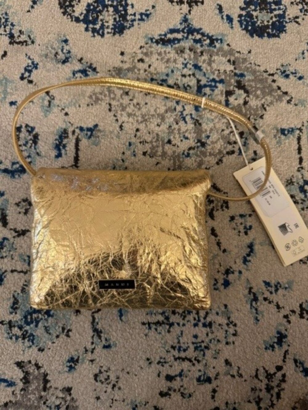 NEW NWT MARNI GOLD SHOULDER BAG POCHETTE $1100 - Picture 6 of 7